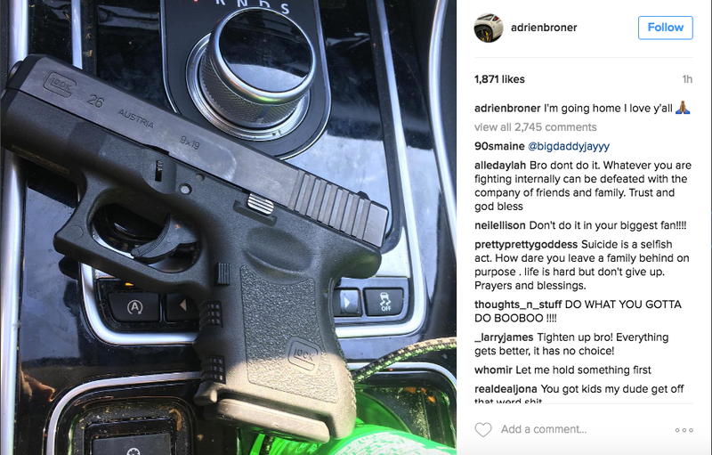 Illustration for article titled Adrien Broner Posts Photo Of Gun In Car, Says He's "Going Home"